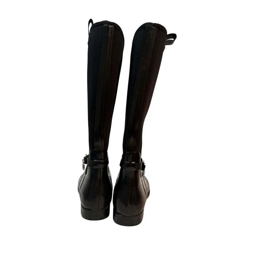 Michael‎ Kors Women Black Tall Rain/Snow Boots US size 8 Rubber Neoprene Boots